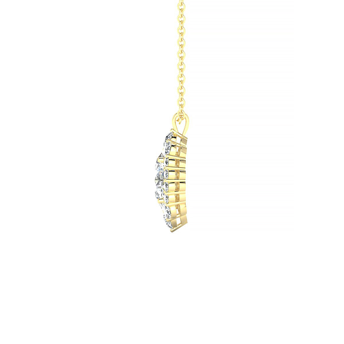 Romance | 18k Yellow Gold 7 x 5 mm Oval Diamond Pendant