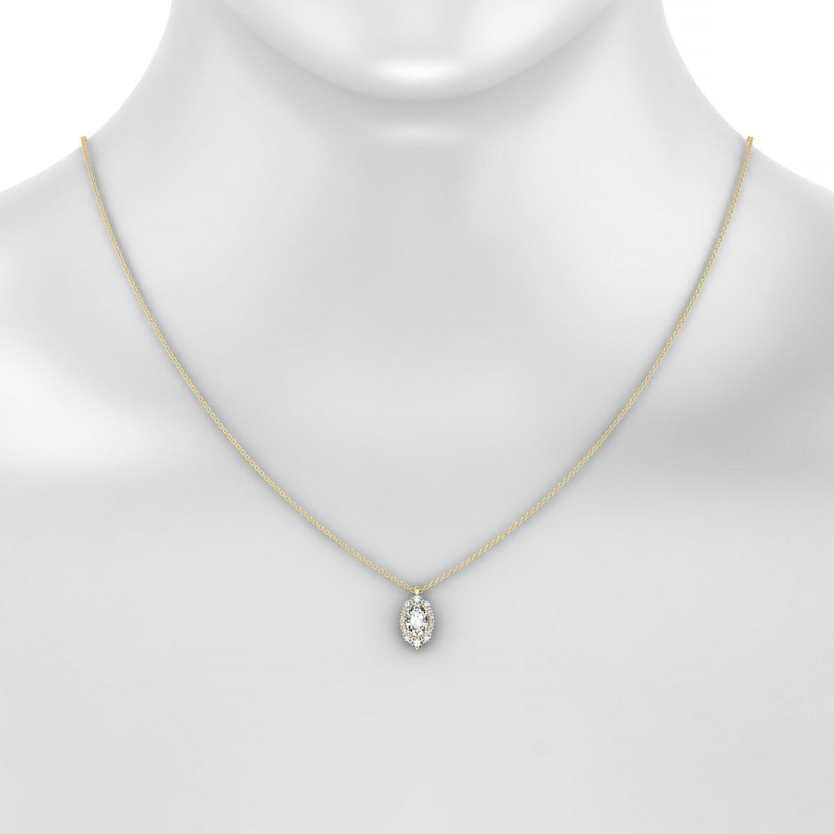 Romance | 18k Yellow Gold 7 x 5 mm Oval Diamond Pendant
