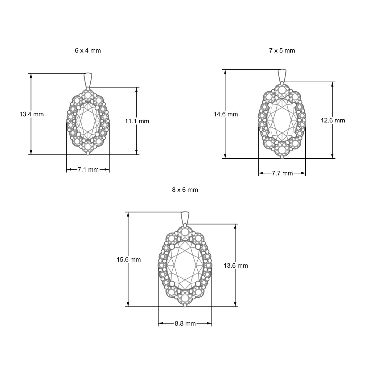 Romance | 18k Rose Gold 7 x 5 mm Oval Diamond Pendant