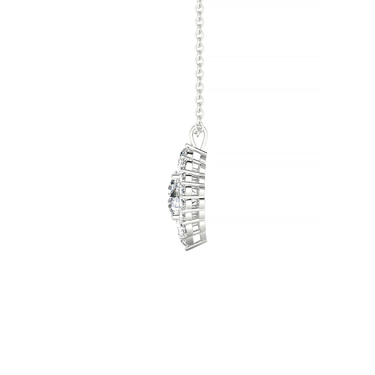 Romance | 18k White Gold 5.7 mm Round Diamond Pendant