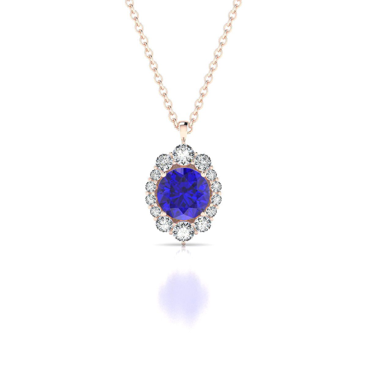 Romance | 18k Rose Gold 6 mm Round Tanzanite Pendant