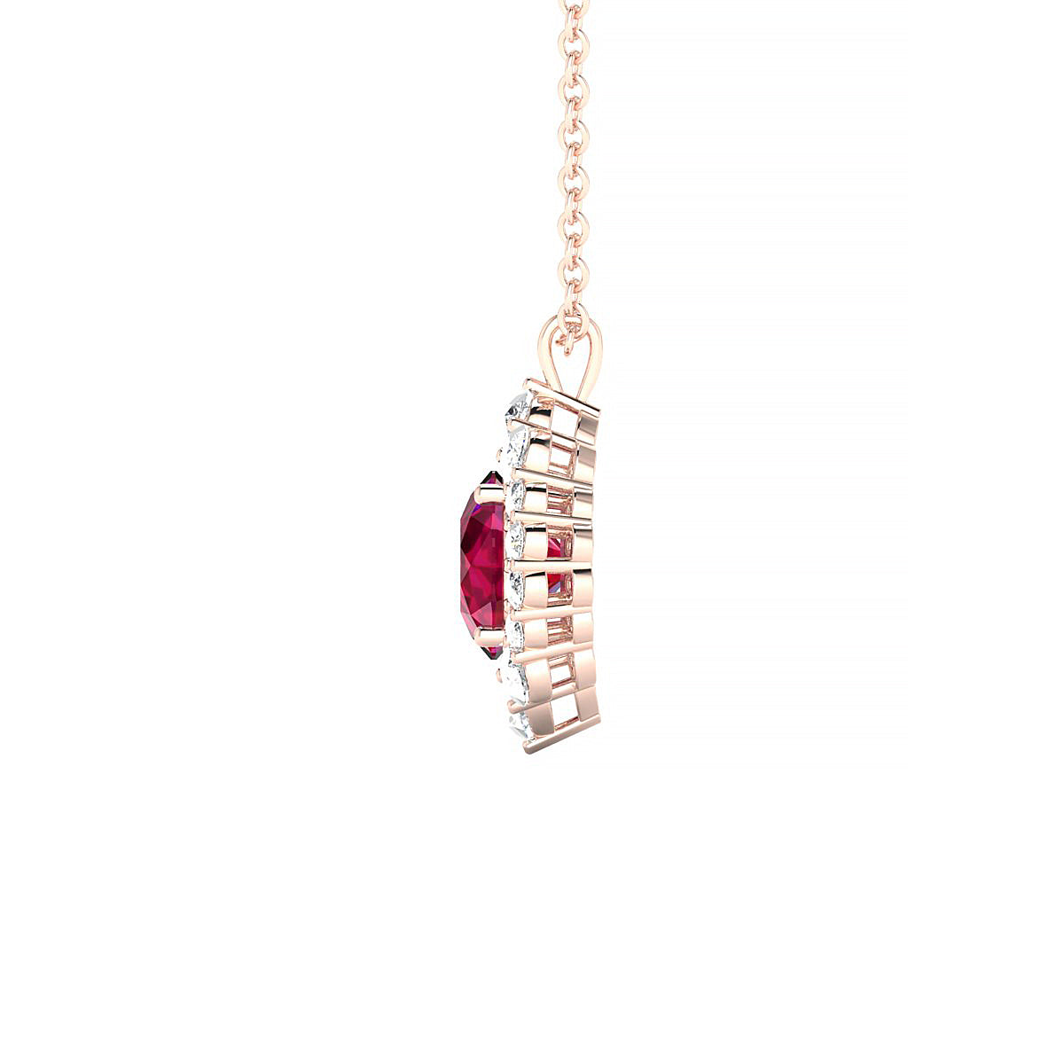 Romance | 18k Rose Gold 6 mm Round Ruby Pendant