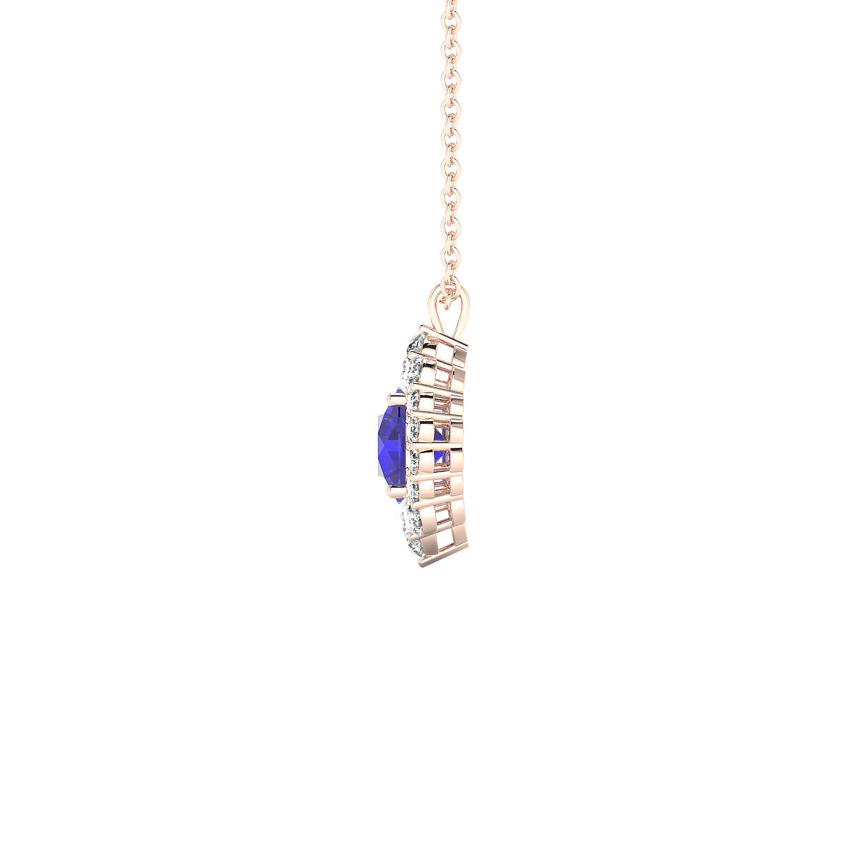 Romance | 18k Rose Gold 6 mm Round Tanzanite Pendant