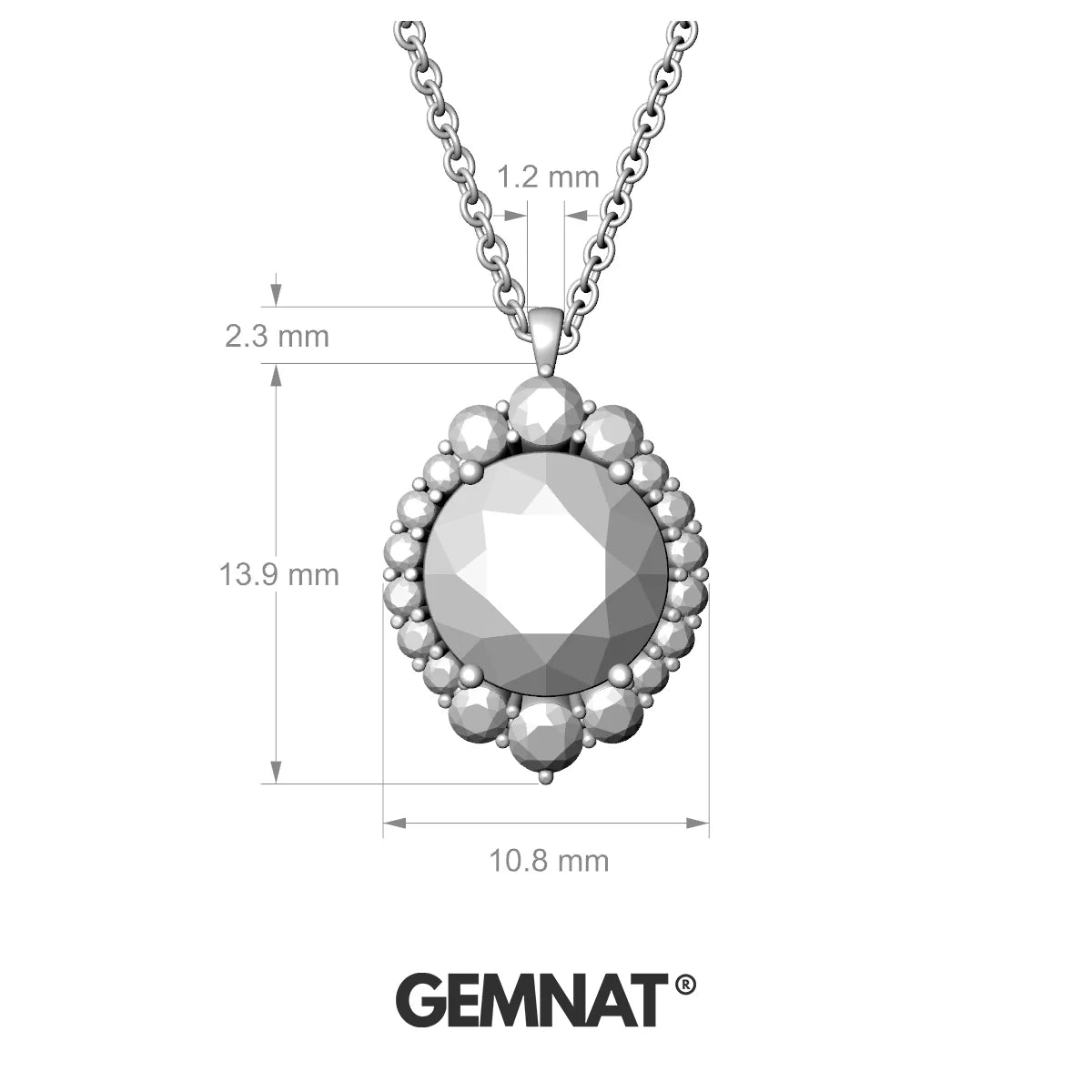 Romance | 18k Rose Gold 8 mm Round Emerald Pendant