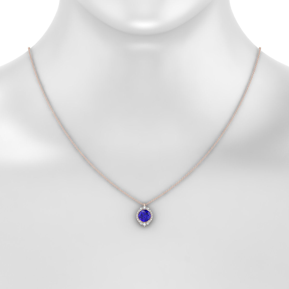 Romance | 18k Rose Gold 8 mm Round Tanzanite Pendant