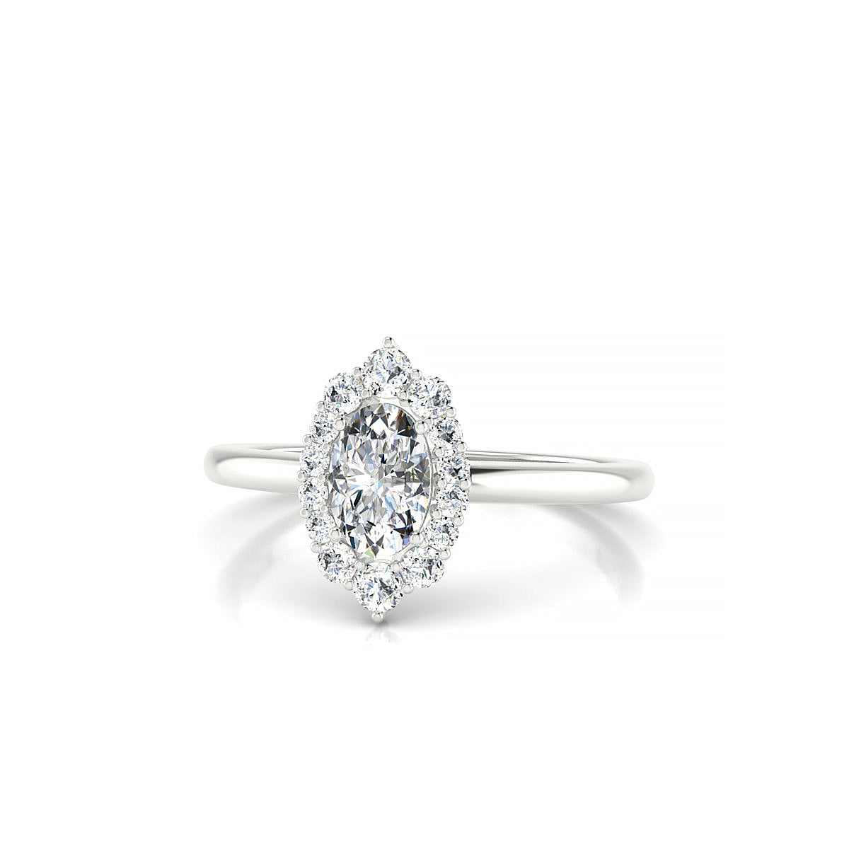 Romance | 18k White Gold 6 x 4 mm Oval Diamond Ring
