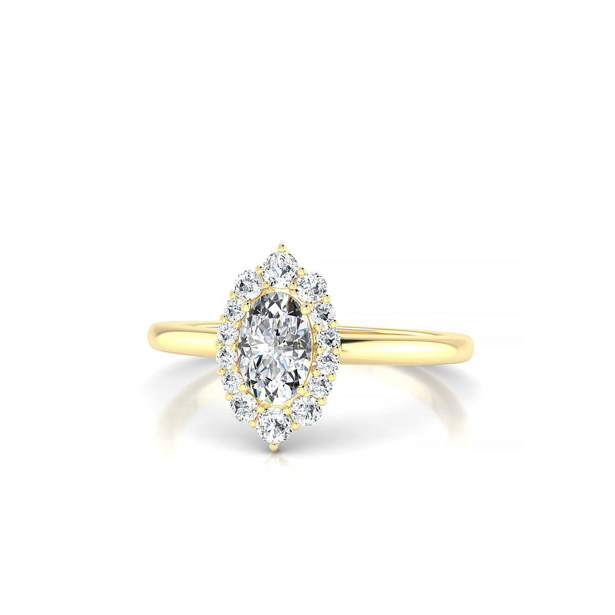 Romance | 18k Yellow Gold 6 x 4 mm Oval Diamond Ring