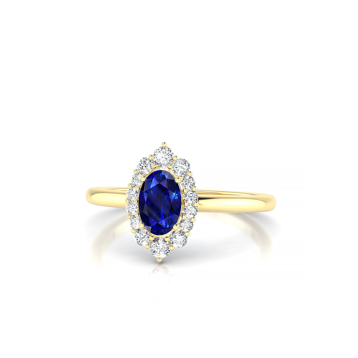 Romance | 18k Yellow Gold 6 x 4 mm Oval Sapphire Ring