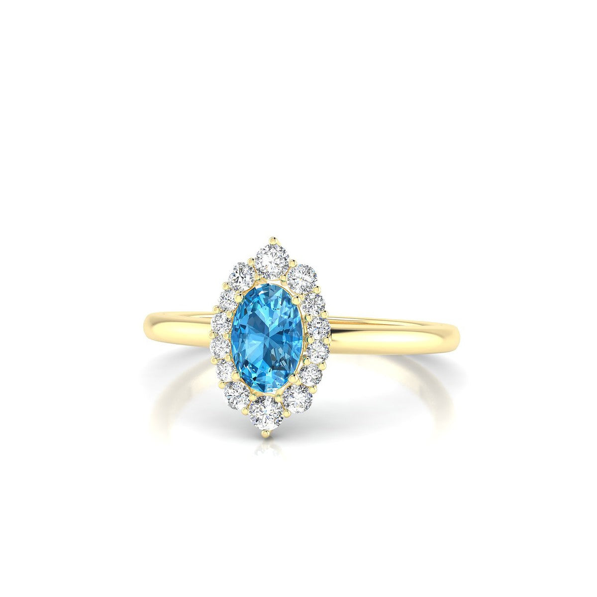 Romance | 18k Yellow Gold 6 x 4 mm Oval Topaz Ring