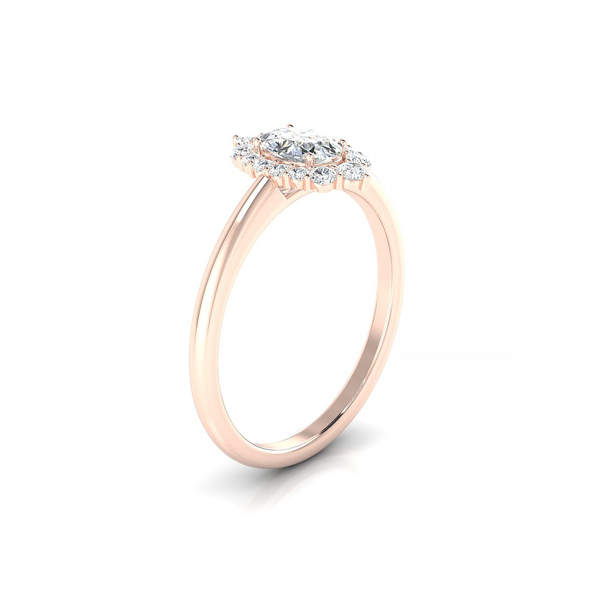 Romance | 18k Rose Gold 6 x 4 mm Oval Diamond Ring