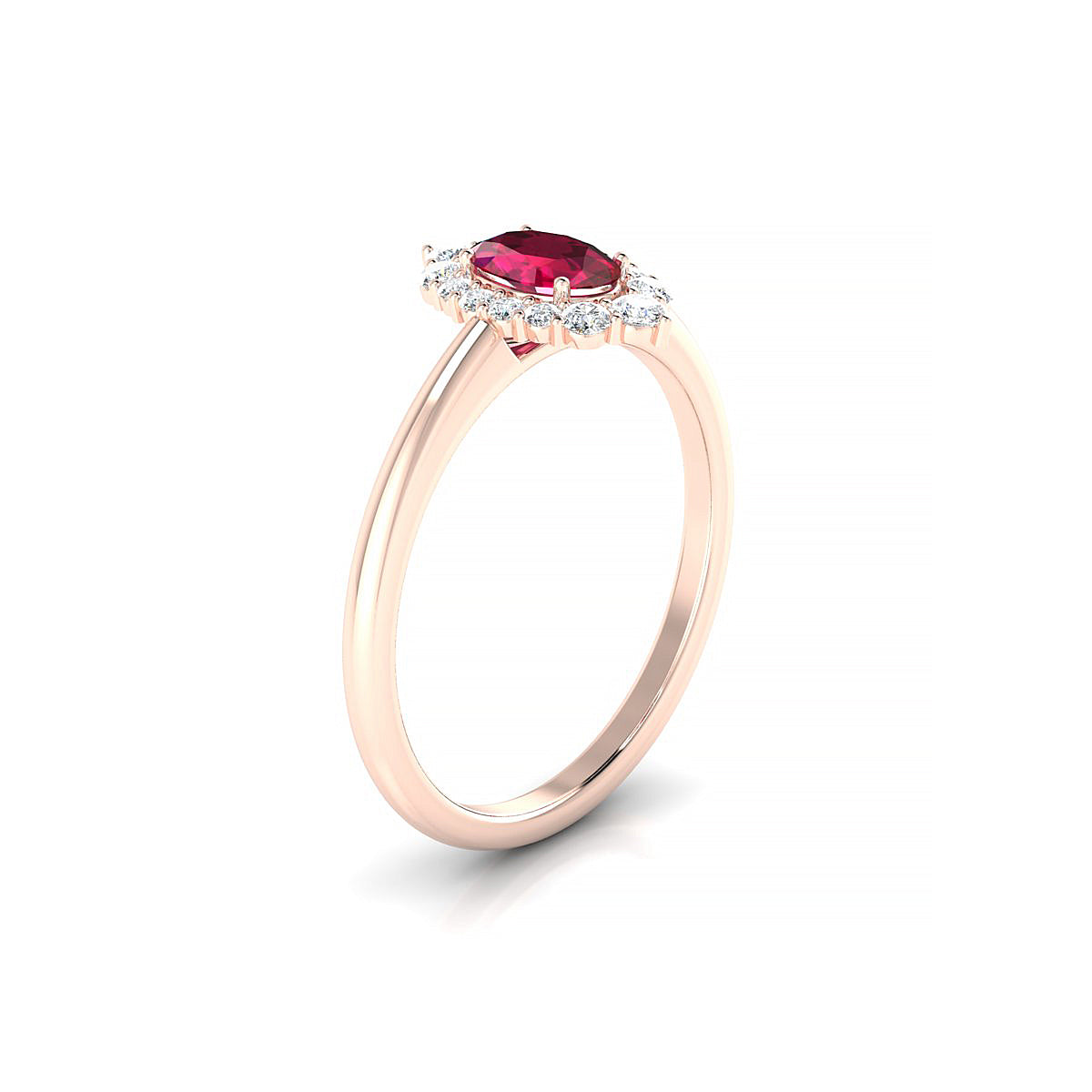 Romance | 18k Rose Gold 6 x 4 mm Oval Ruby Ring