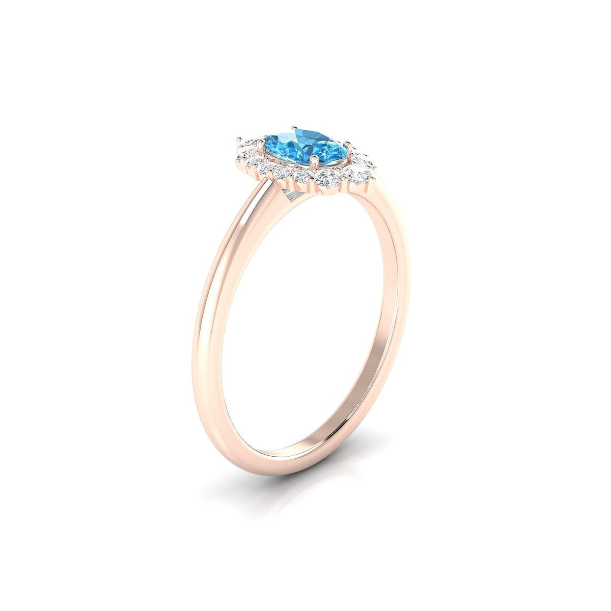 Romance | 18k Rose Gold 6 x 4 mm Oval Topaz Ring