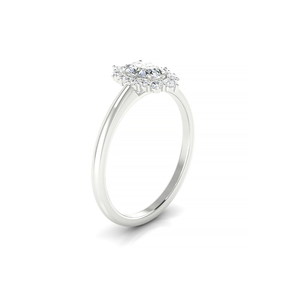 Romance | 18k White Gold 6 x 4 mm Oval Diamond Ring
