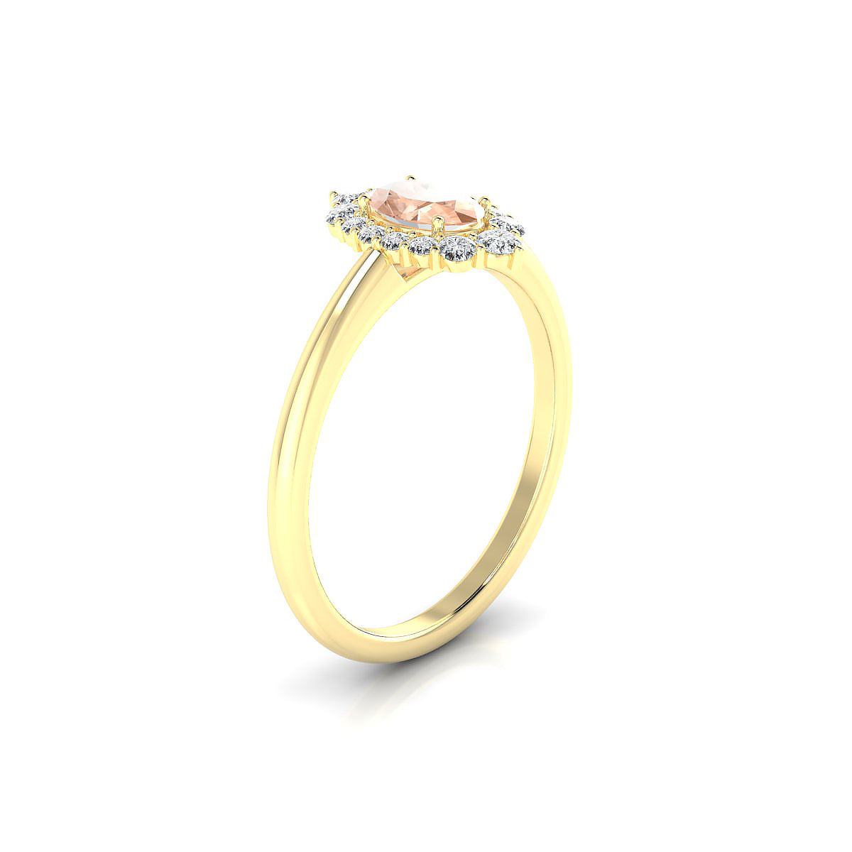 Romance | 18k Yellow Gold 6 x 4 mm Oval Morganite Ring