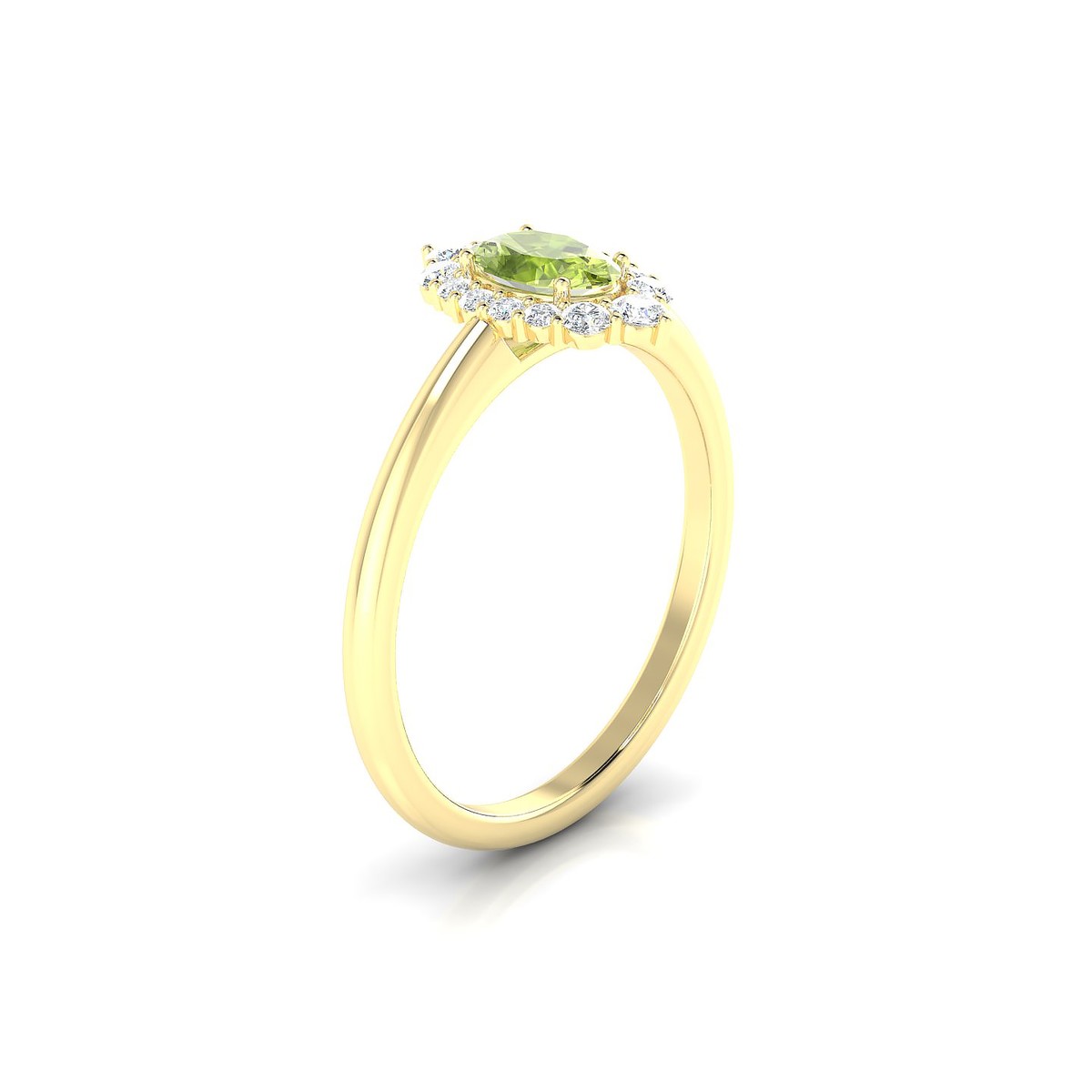 Romance | 18k Yellow Gold 6 x 4 mm Oval Peridot Ring