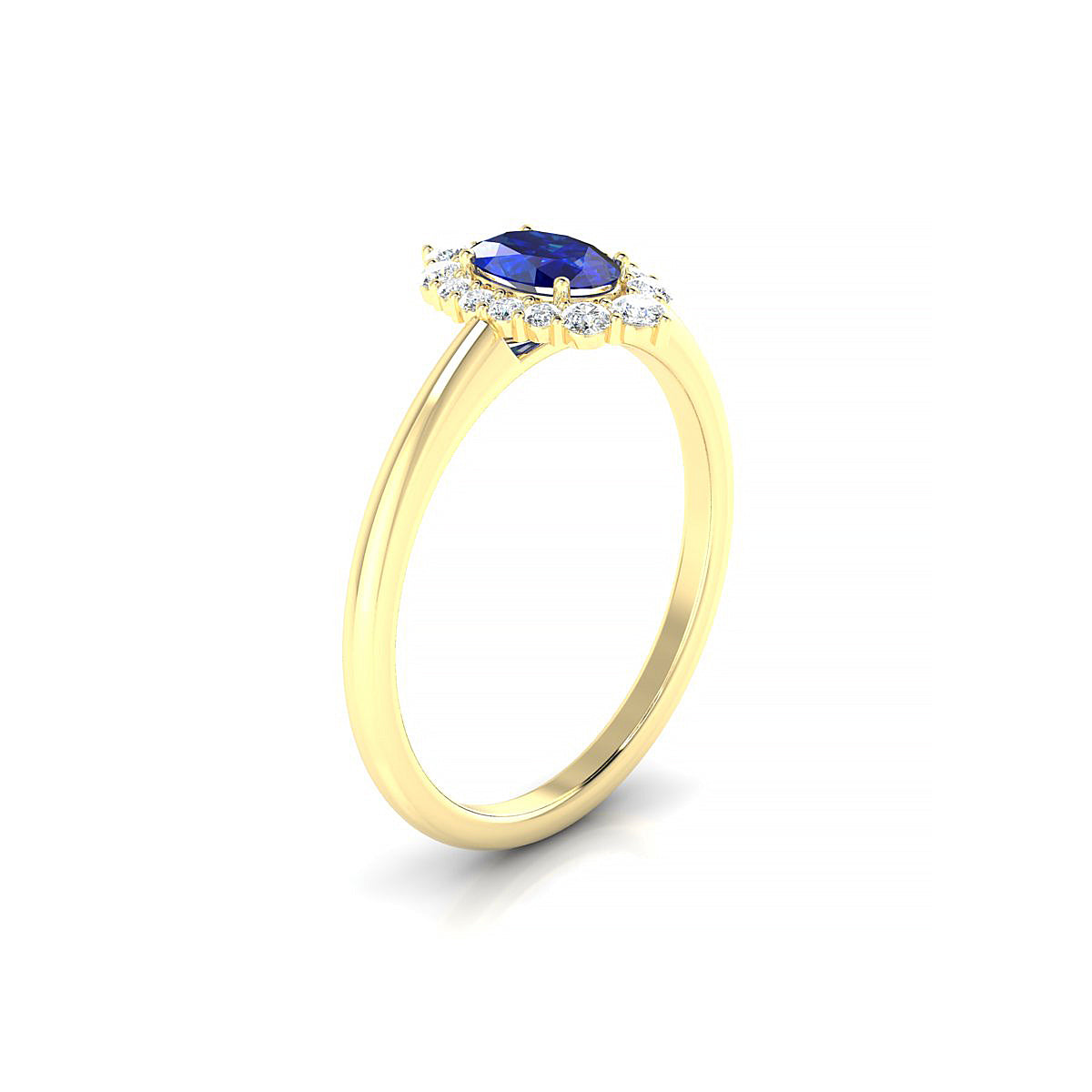 Romance | 18k Yellow Gold 6 x 4 mm Oval Sapphire Ring