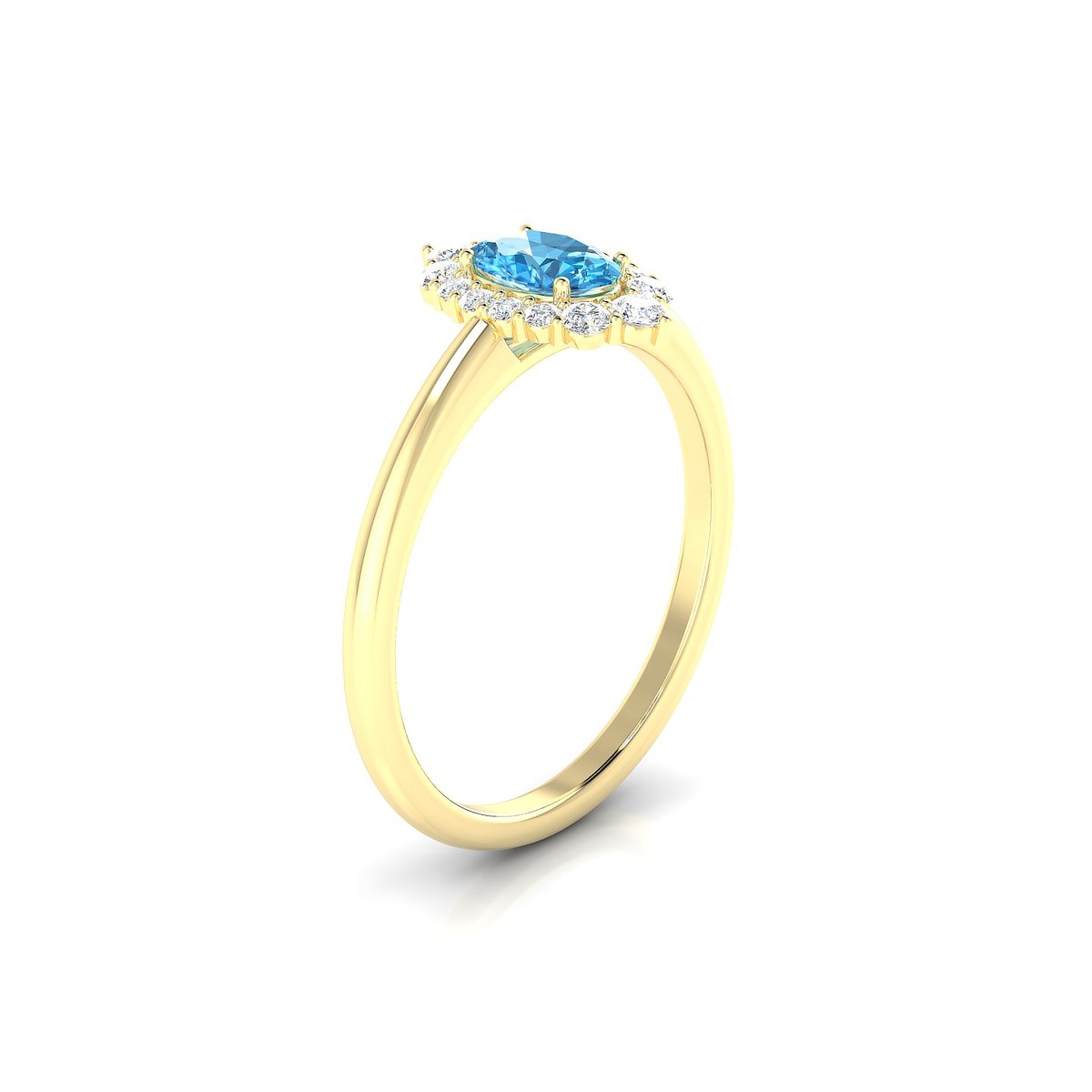 Romance | 18k Yellow Gold 6 x 4 mm Oval Topaz Ring
