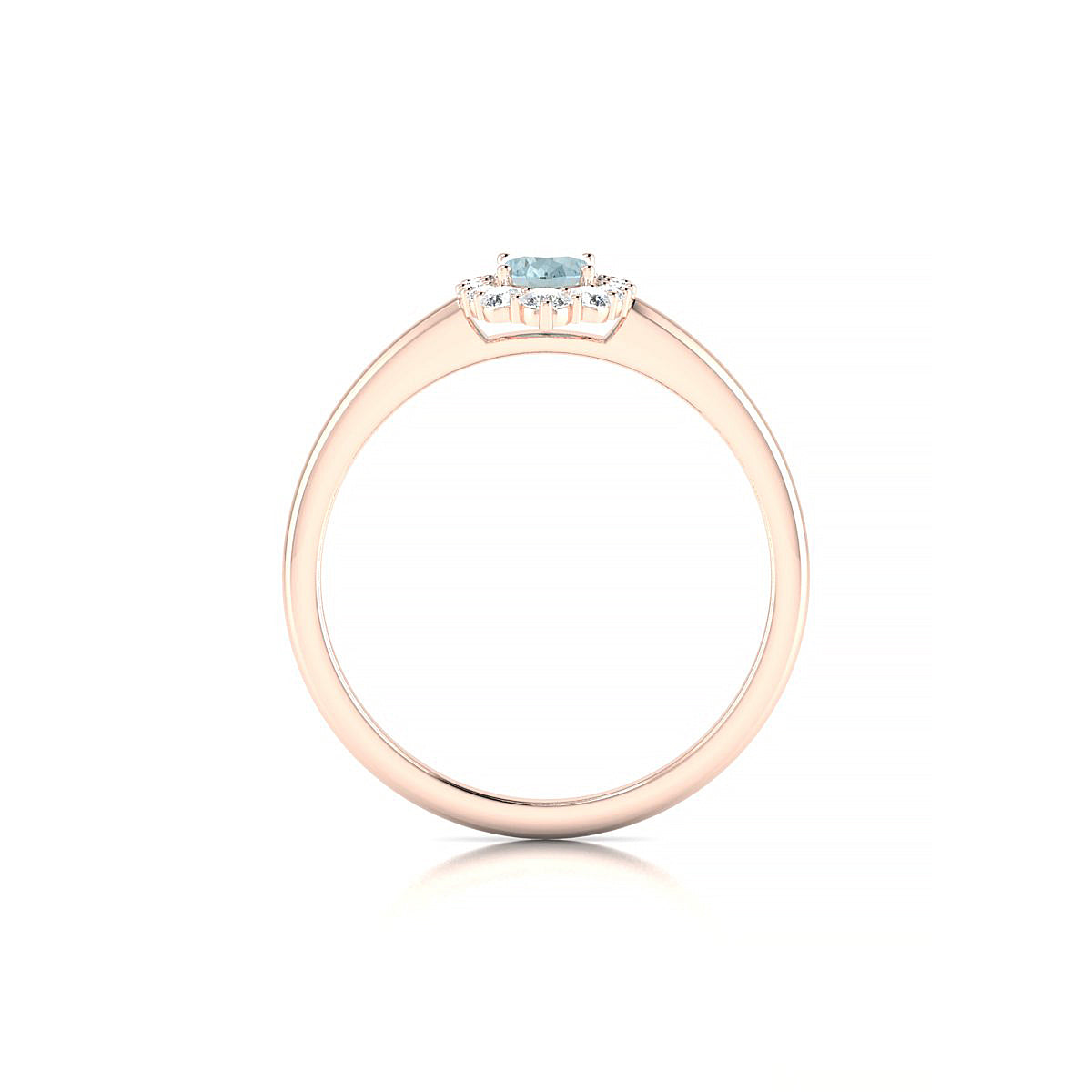 Romance | 18k Rose Gold 6 x 4 mm Oval Aquamarine Ring