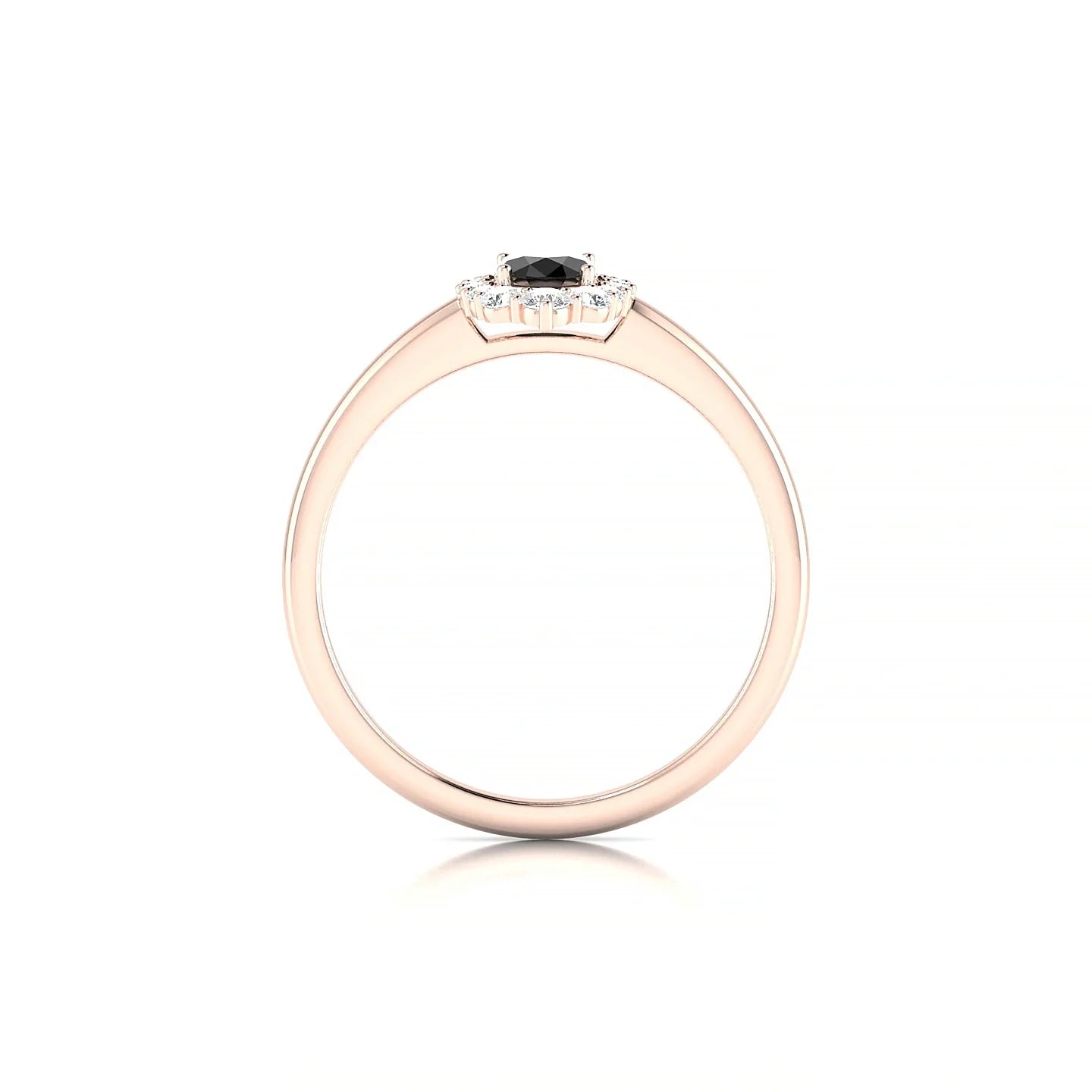 Romance | 18k Rose Gold 6 x 4 mm Oval Black Diamond Ring