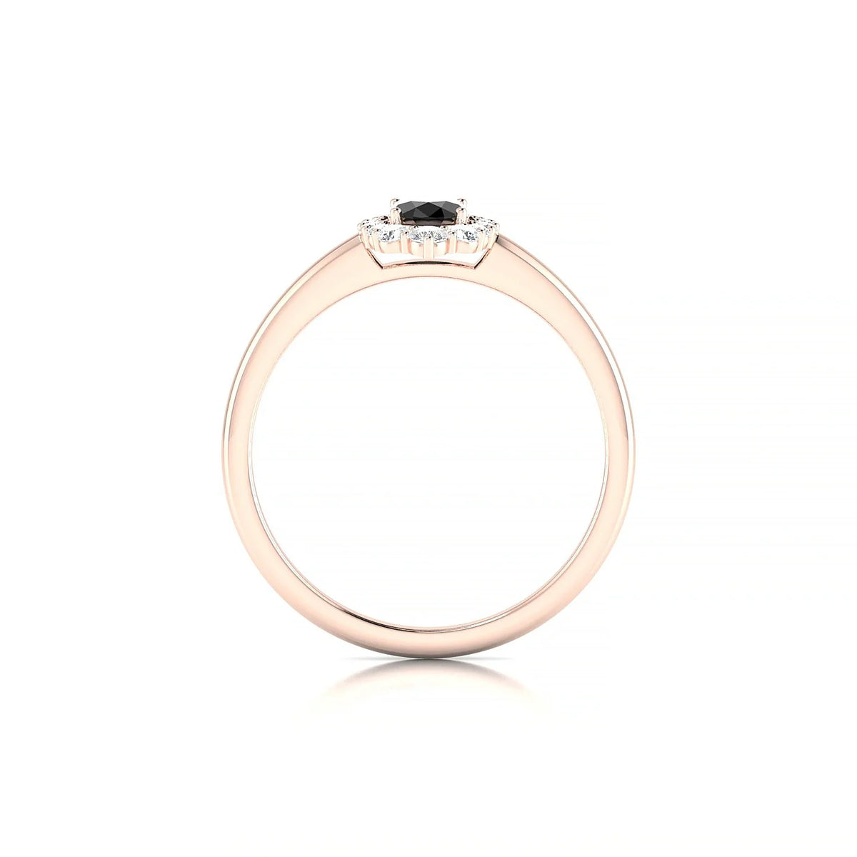 Romance | 18k Rose Gold 6 x 4 mm Oval Black Diamond Ring