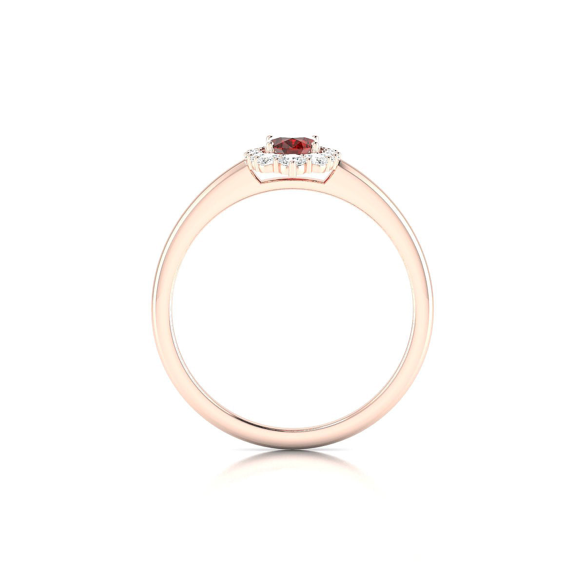Romance | 18k Rose Gold 6 x 4 mm Oval Garnet Ring