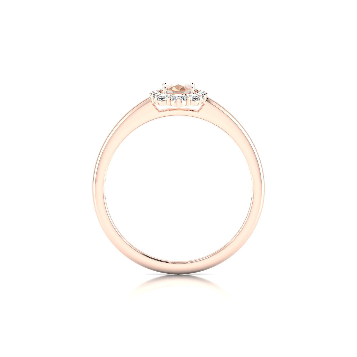 Romance | 18k Rose Gold 6 x 4 mm Oval Morganite Ring
