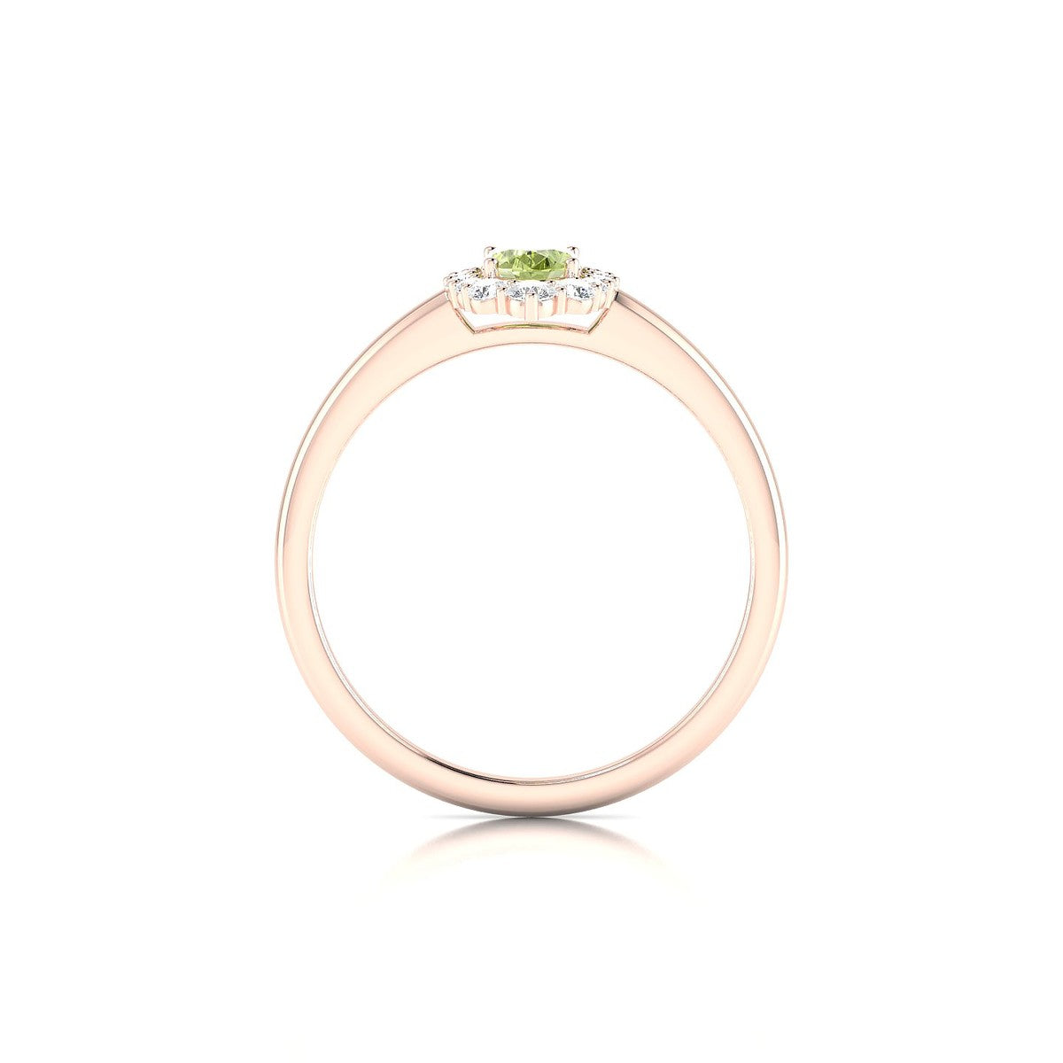 Romance | 18k Rose Gold 6 x 4 mm Oval Peridot Ring