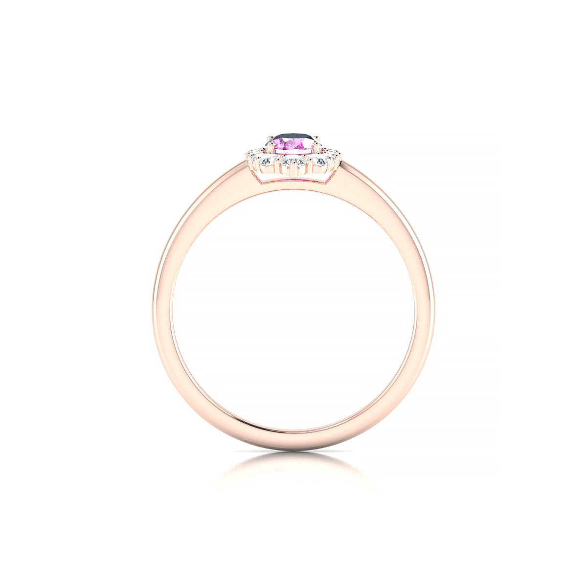 Romance | 18k Rose Gold 6 x 4 mm Oval Pink Sapphire Ring