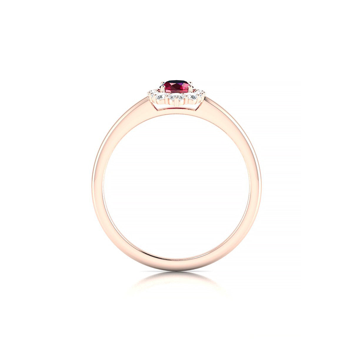 Romance | 18k Rose Gold 6 x 4 mm Oval Ruby Ring