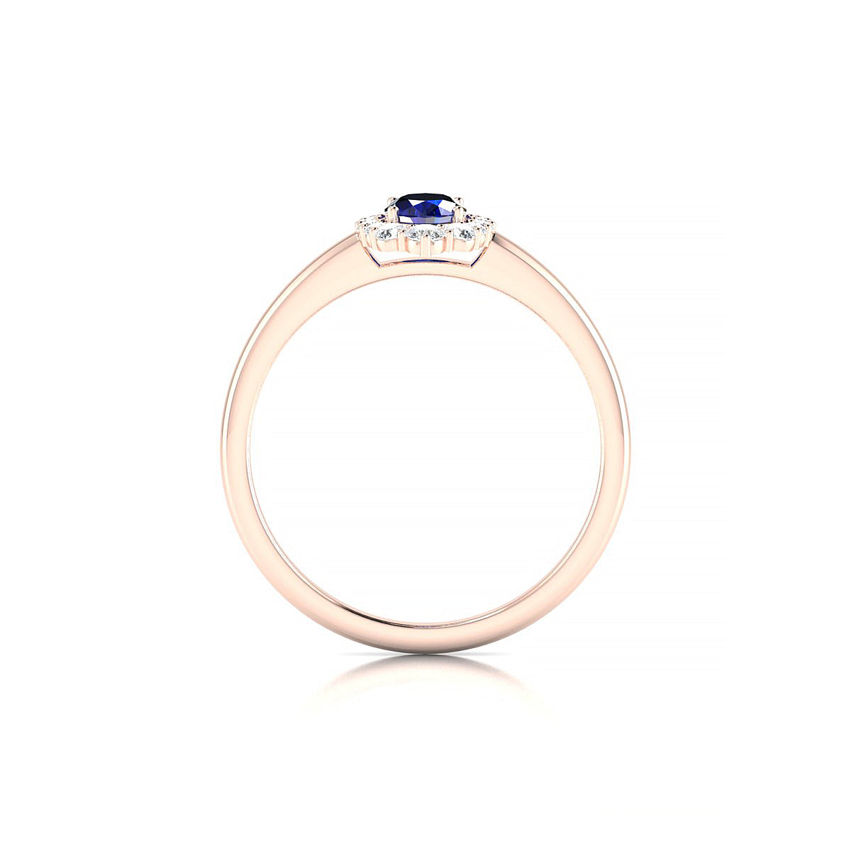 Romance | 18k Rose Gold 6 x 4 mm Oval Sapphire Ring