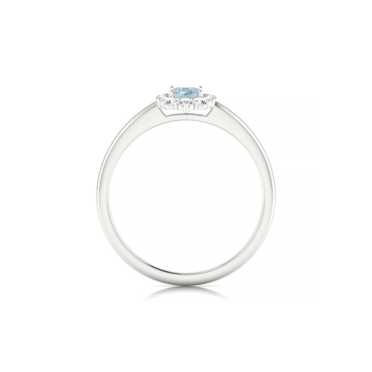 Romance | 18k White Gold 6 x 4 mm Oval Aquamarine Ring