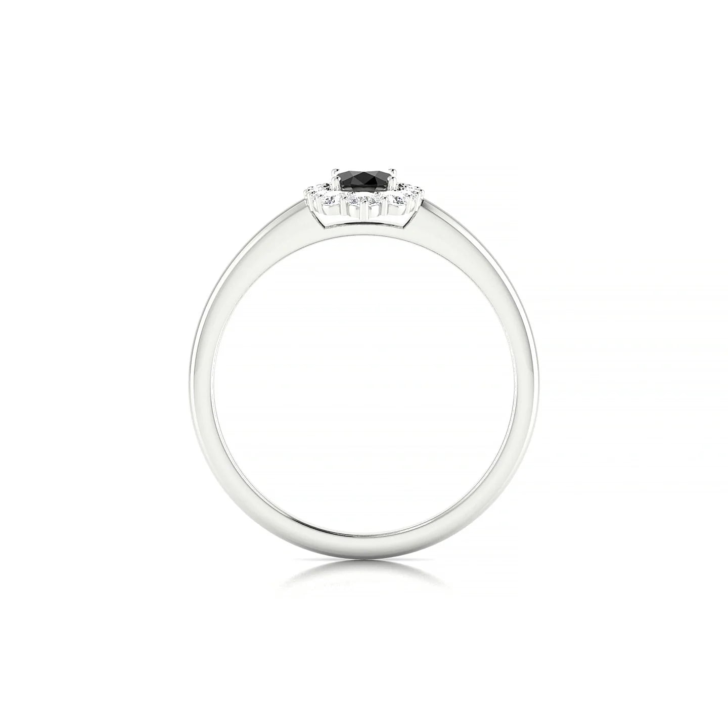 Romance | 18k White Gold 6 x 4 mm Oval Black Diamond Ring