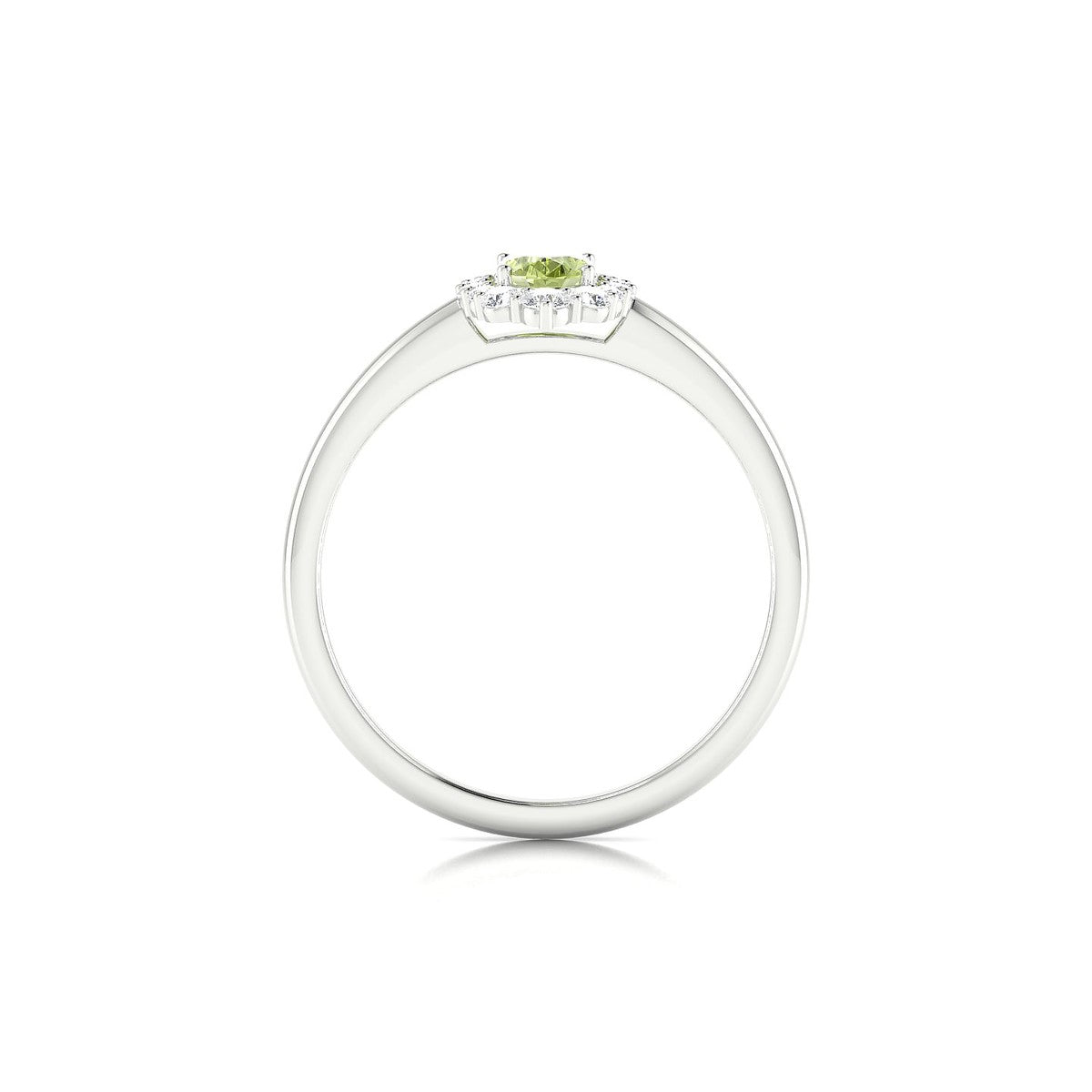 Romance | 18k White Gold 6 x 4 mm Oval Peridot Ring