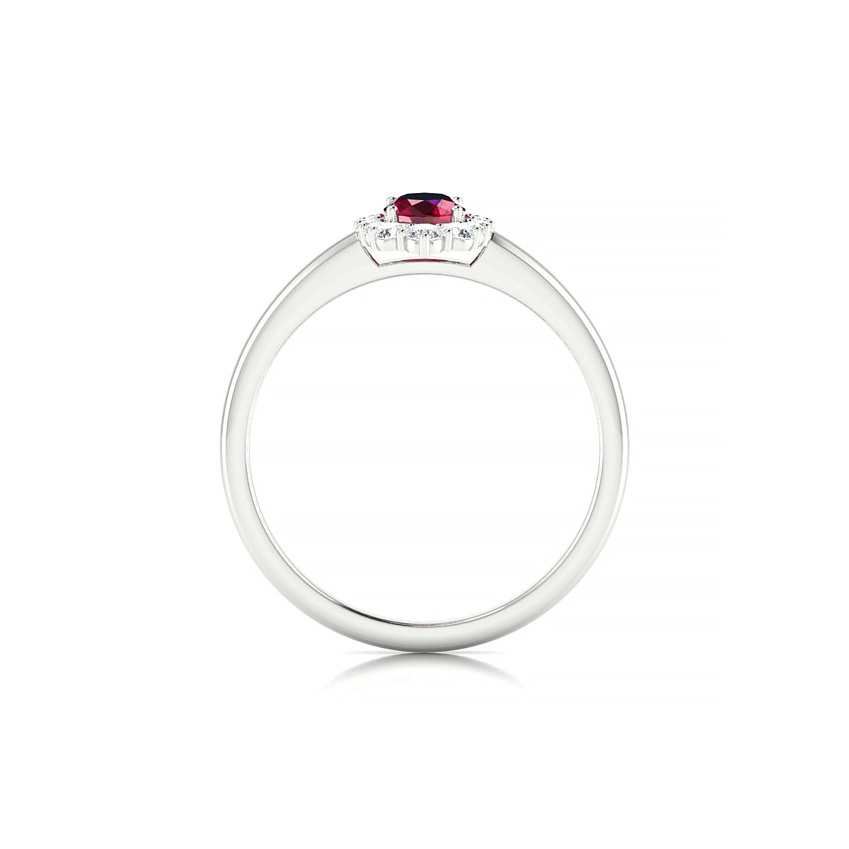 Romance | 18k White Gold 6 x 4 mm Oval Ruby Ring