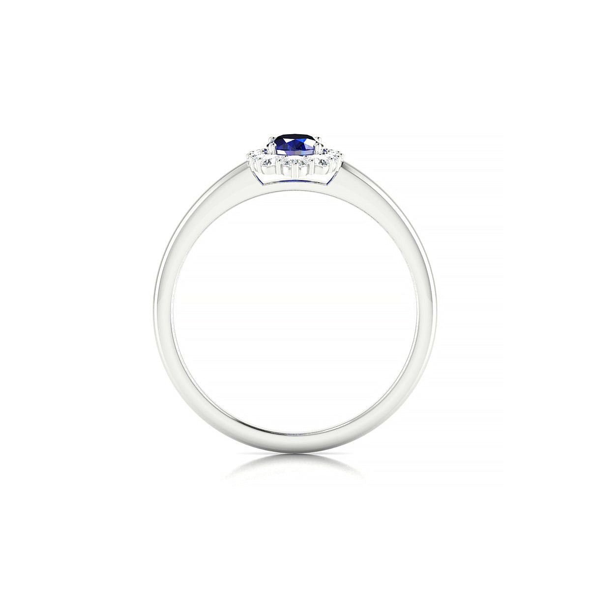 Romance | 18k White Gold 6 x 4 mm Oval Sapphire Ring