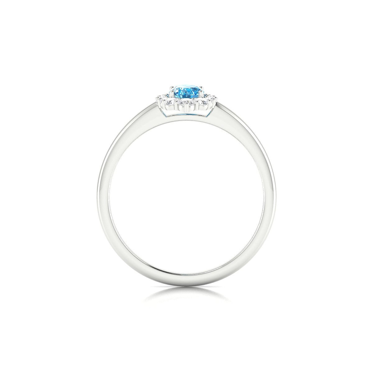 Romance | 18k White Gold 6 x 4 mm Oval Topaz Ring