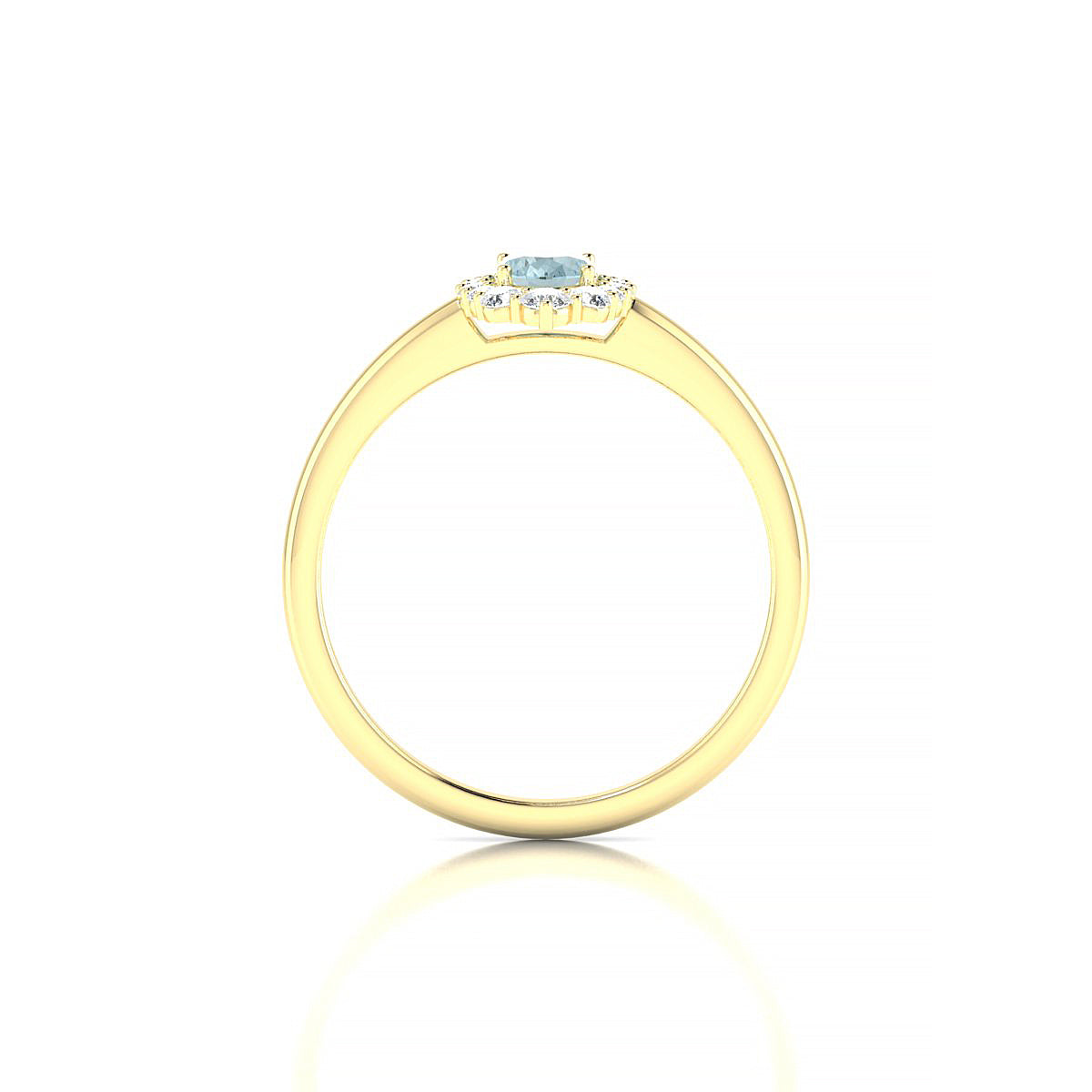 Romance | 18k Yellow Gold 6 x 4 mm Oval Aquamarine Ring