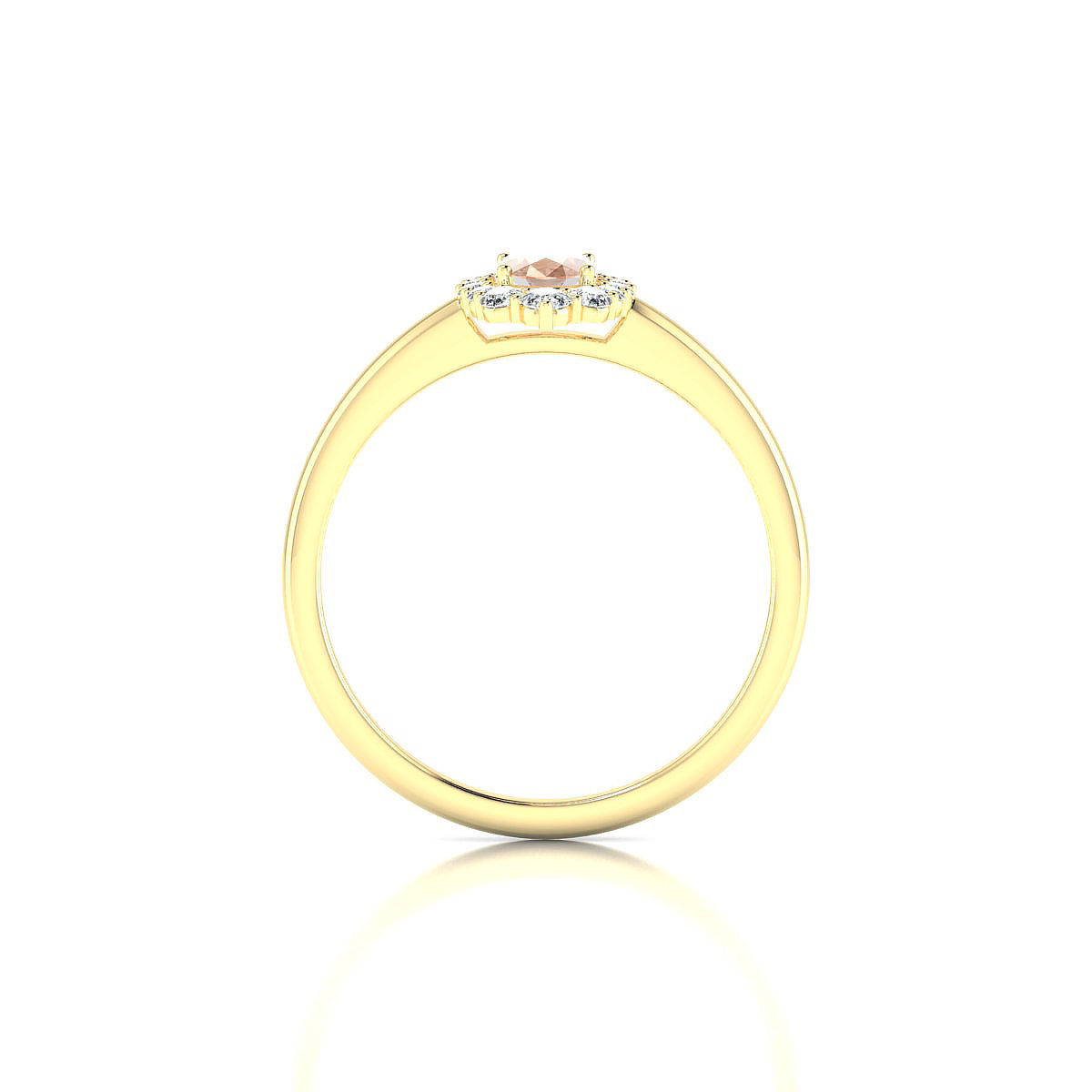 Romance | 18k Yellow Gold 6 x 4 mm Oval Morganite Ring