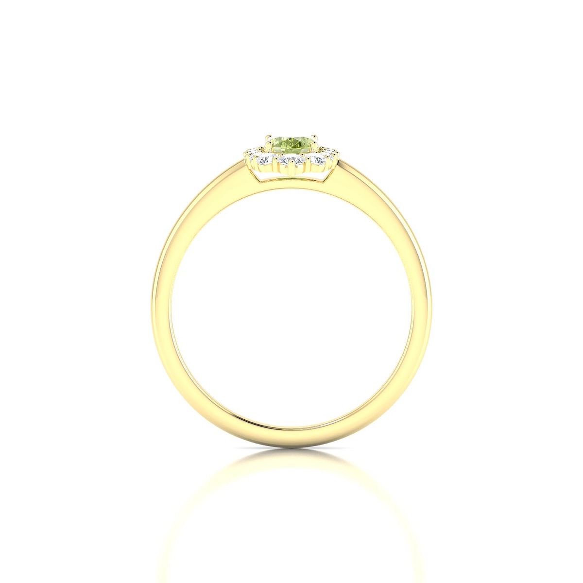 Romance | 18k Yellow Gold 6 x 4 mm Oval Peridot Ring