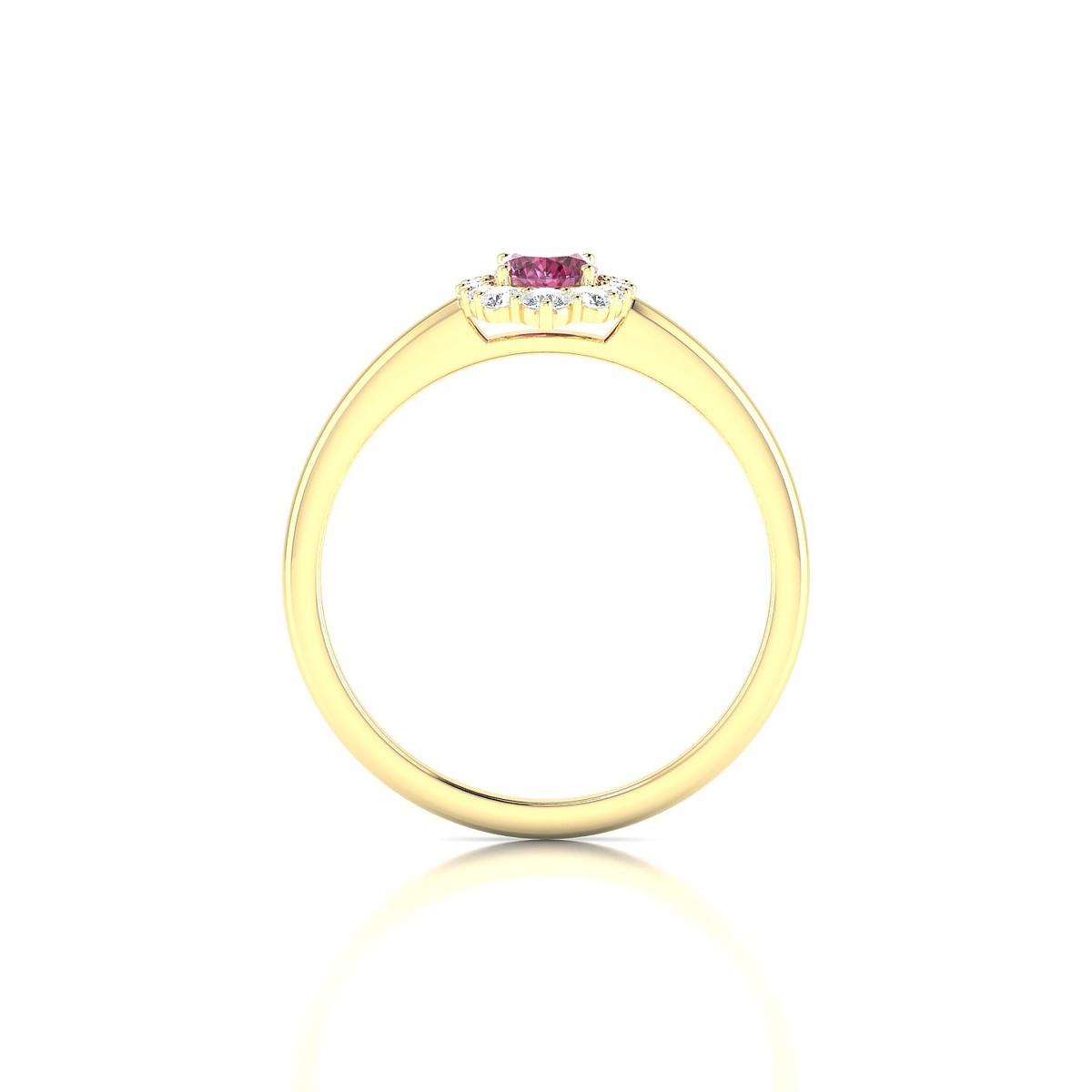 Romance | 18k Yellow Gold 6 x 4 mm Oval Rhodolite Ring