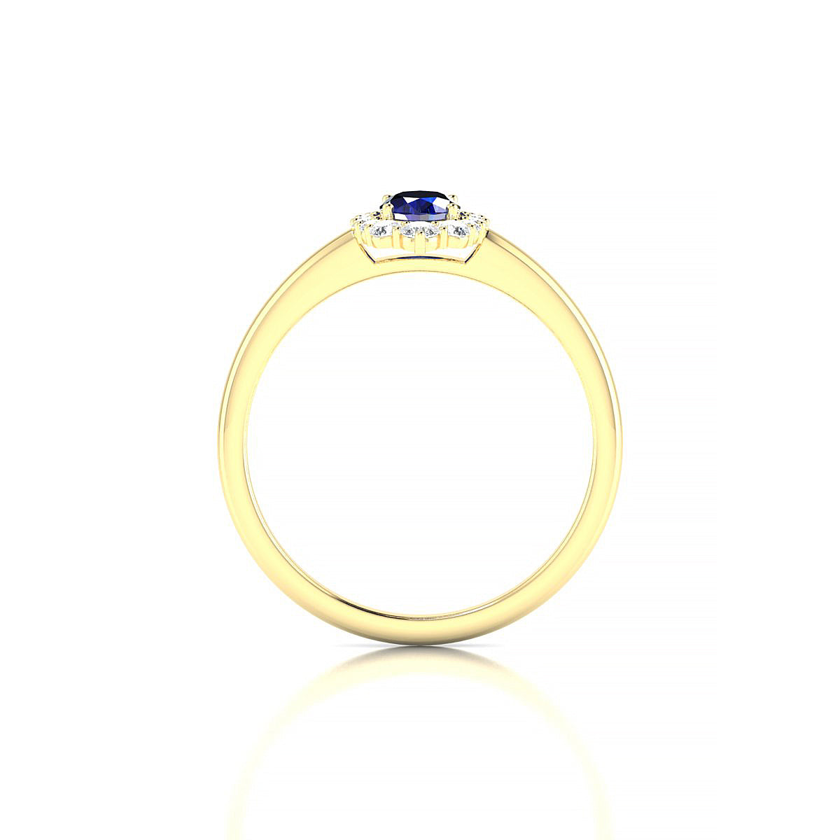 Romance | 18k Yellow Gold 6 x 4 mm Oval Sapphire Ring
