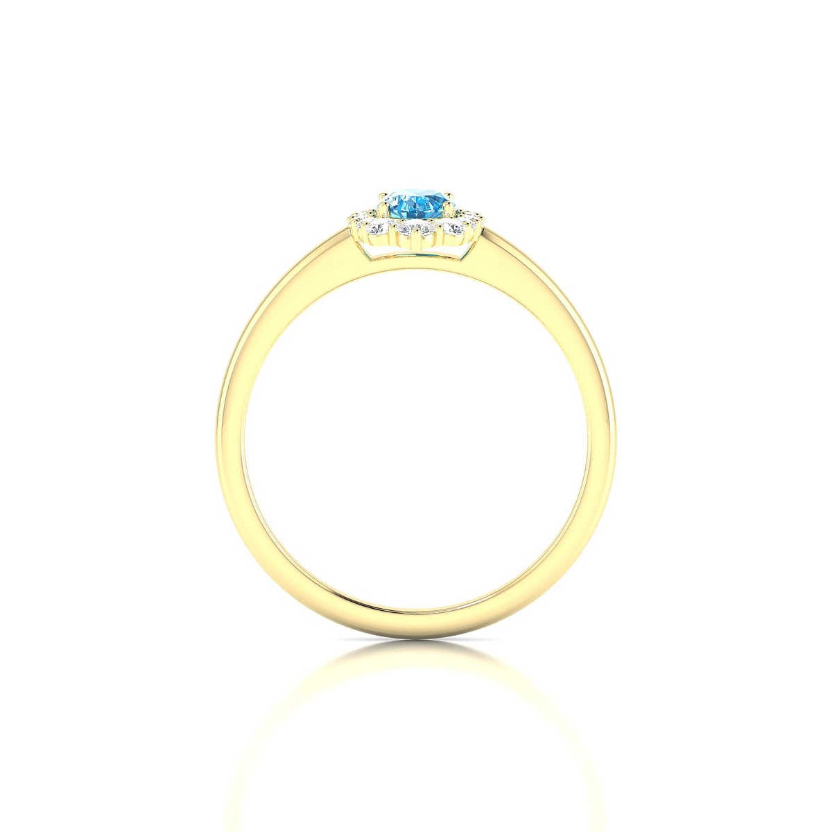 Romance | 18k Yellow Gold 6 x 4 mm Oval Topaz Ring