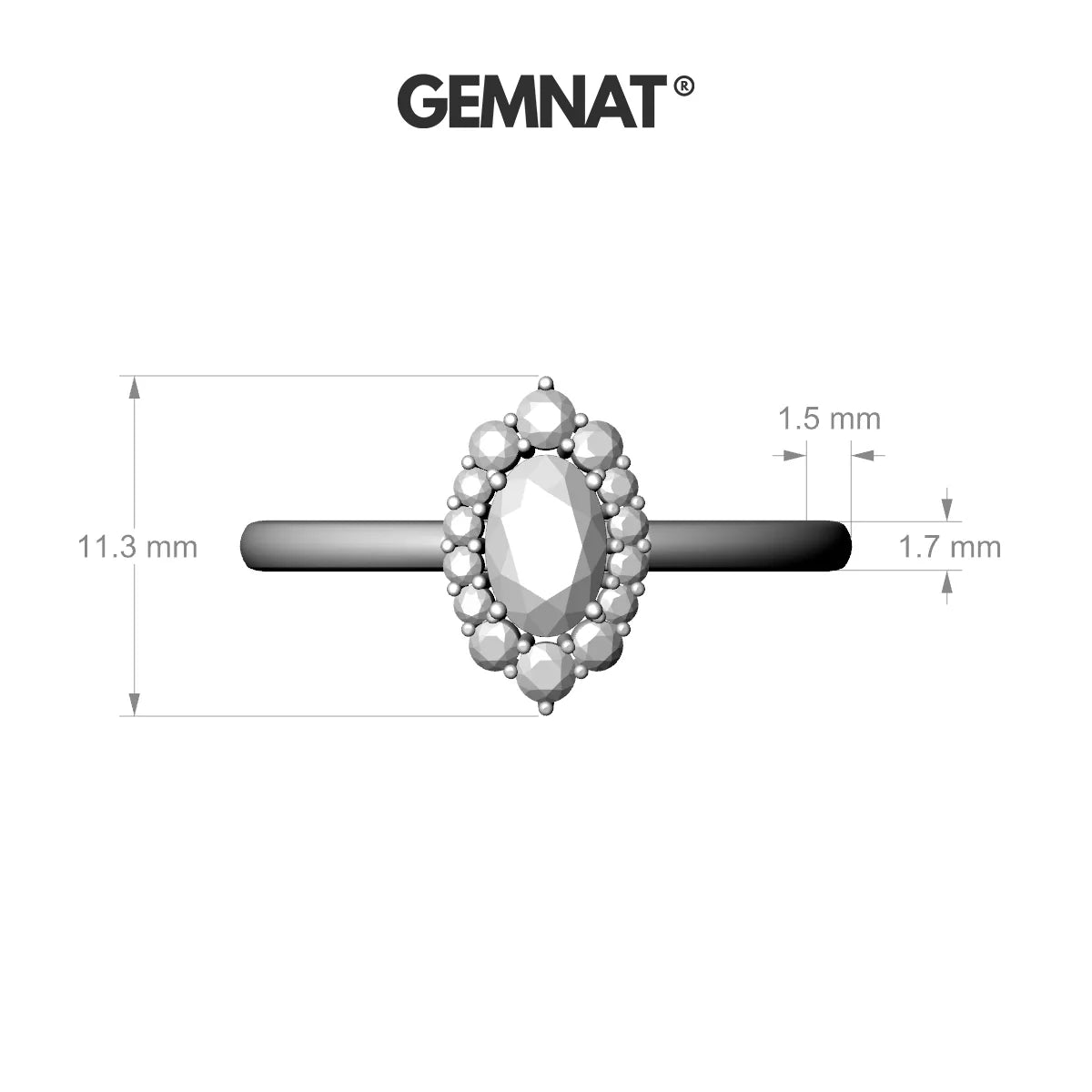Romance | 18k White Gold 6 x 4 mm Oval Diamond Ring