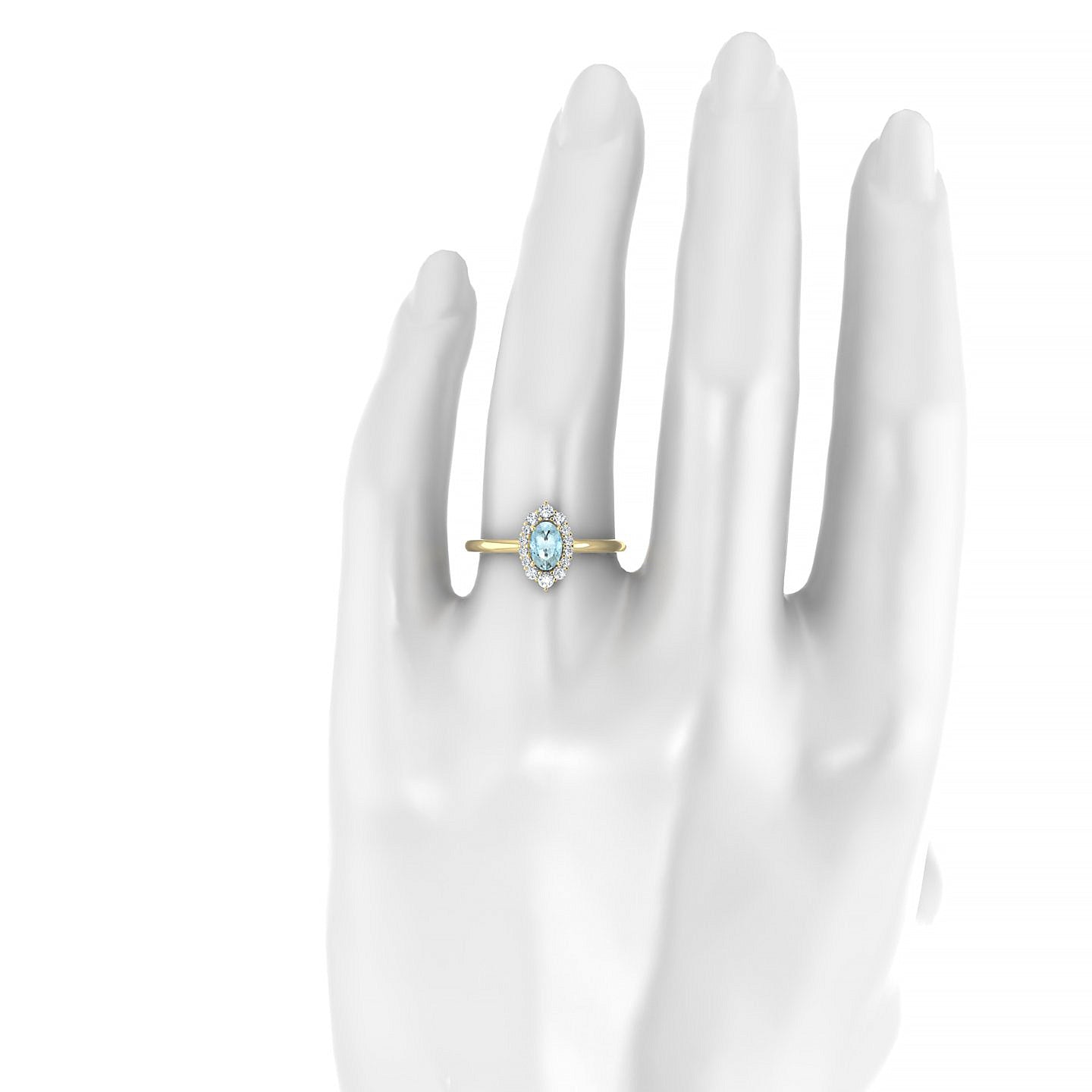 Romance | 18k Yellow Gold 6 x 4 mm Oval Aquamarine Ring