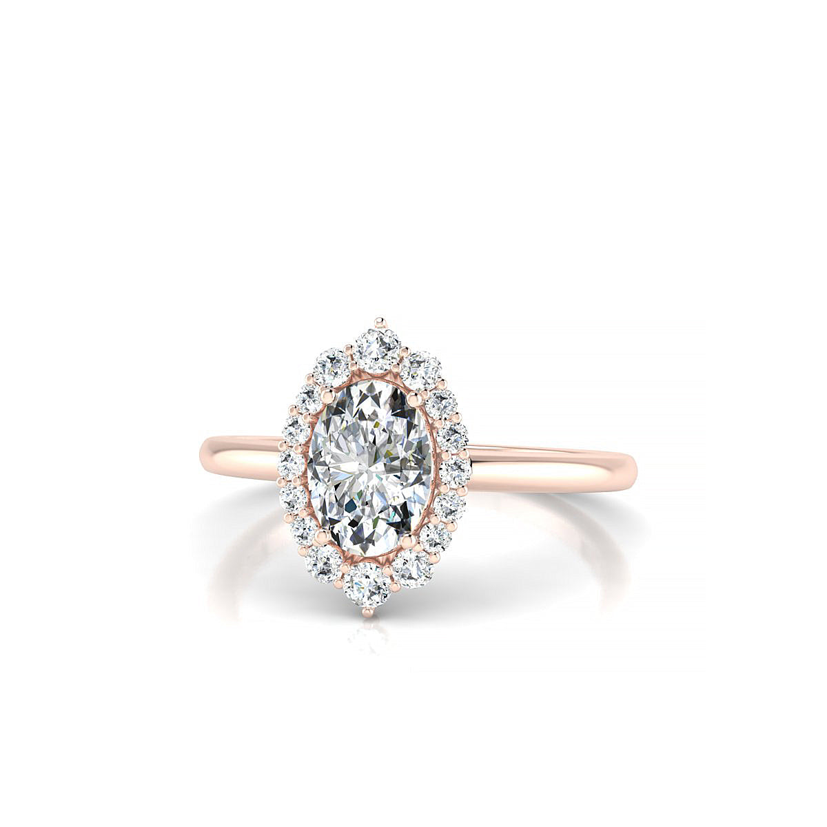 Romance | 18k Rose Gold 7 x 5 mm Oval Diamond Ring