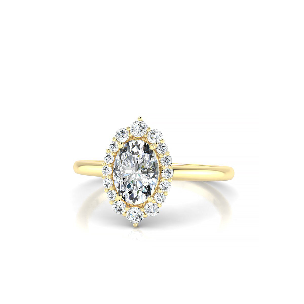 Romance | 18k Yellow Gold 7 x 5 mm Oval Diamond Ring