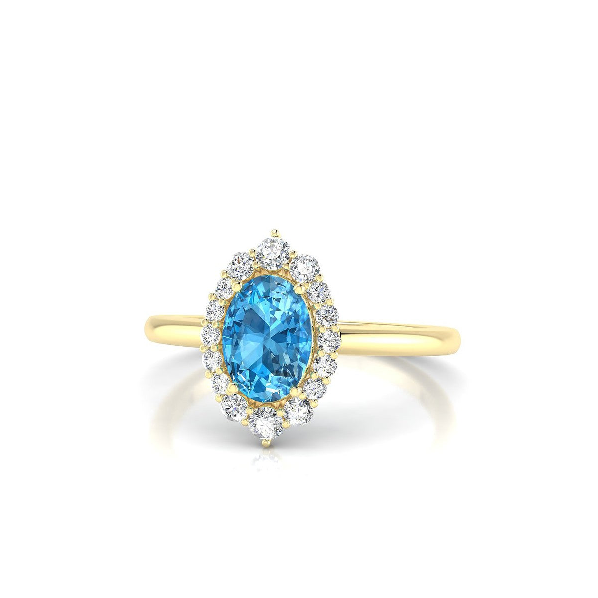 Romance | 18k Yellow Gold 7 x 5 mm Oval Topaz Ring