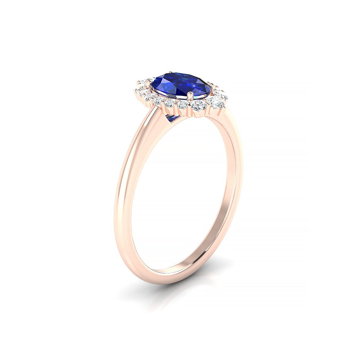 Romance | 18k Rose Gold 7 x 5 mm Oval Sapphire Ring