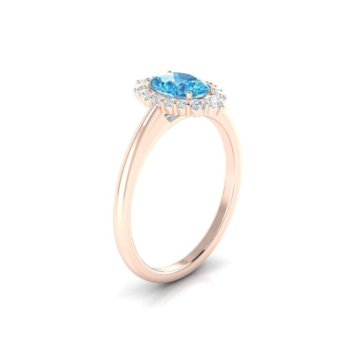 Romance | 18k Rose Gold 7 x 5 mm Oval Topaz Ring