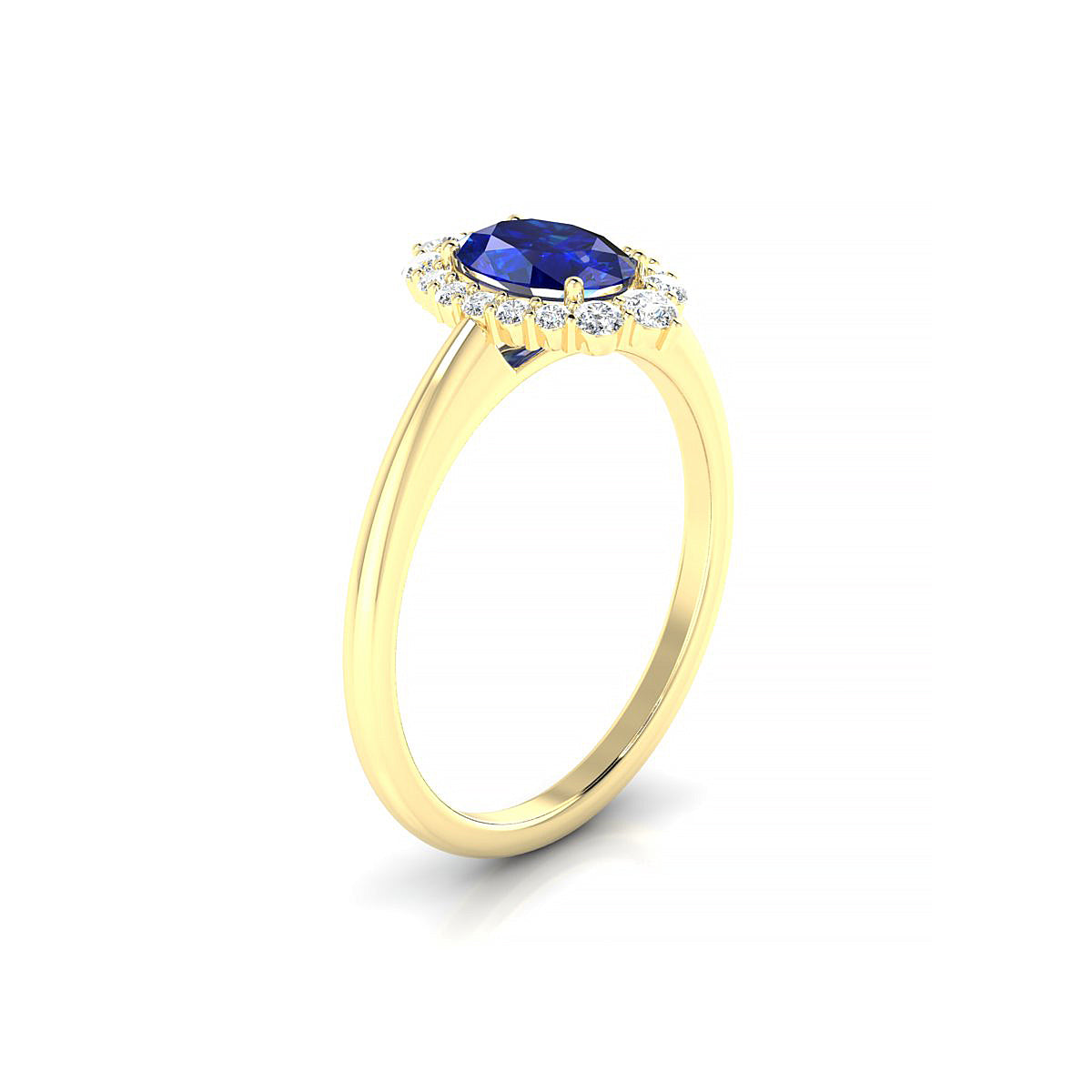 Romance | 18k Yellow Gold 7 x 5 mm Oval Sapphire Ring